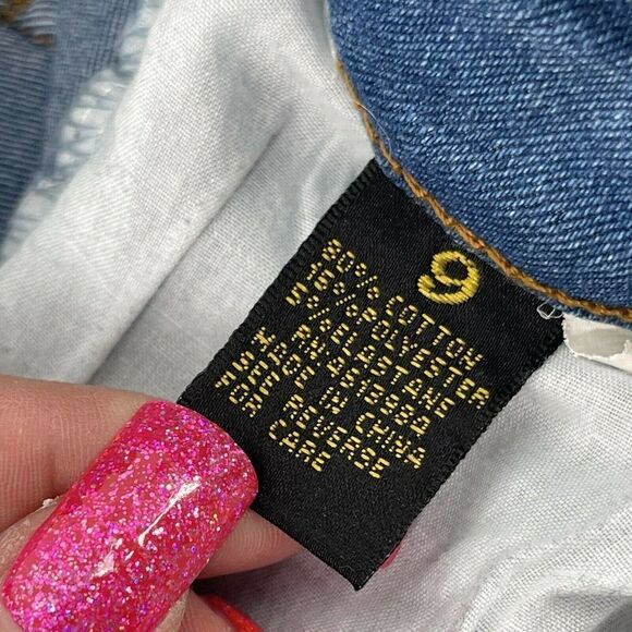 BQB Jean Shorts Distressed Blue Stretch Cuffed Mid Rise Juniors Size 9 Denim - Picture 7 of 7